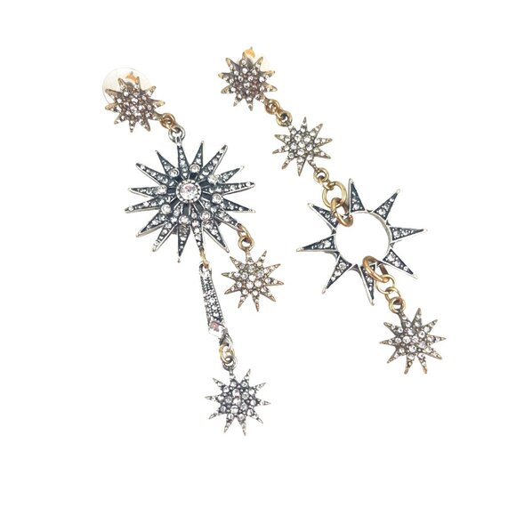 Soliel chandelier earringsVintage Inspired Starburst & Sunburst Drop Earrings Wi - Picture 6 of 10